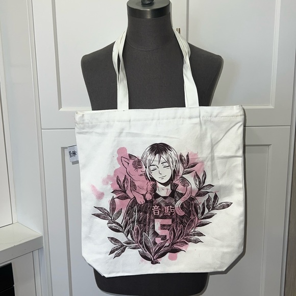 BLVIOUS Haikyuu!! OTP canvas Totebag pink & Brown PRETTY CATS Rare! Hard to find - Picture 1 of 13